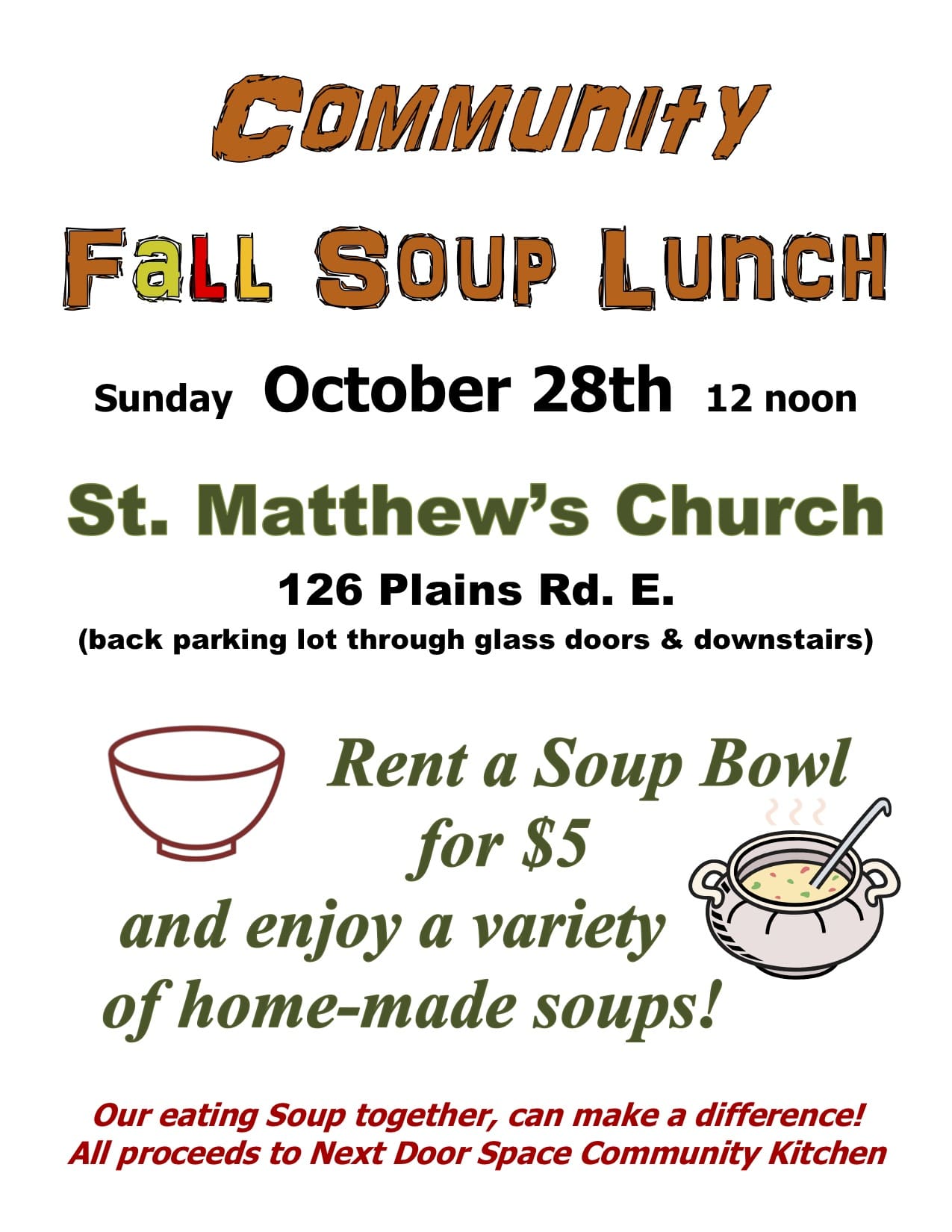 St. Mathews Community Soup Lunch - Aldershot Village